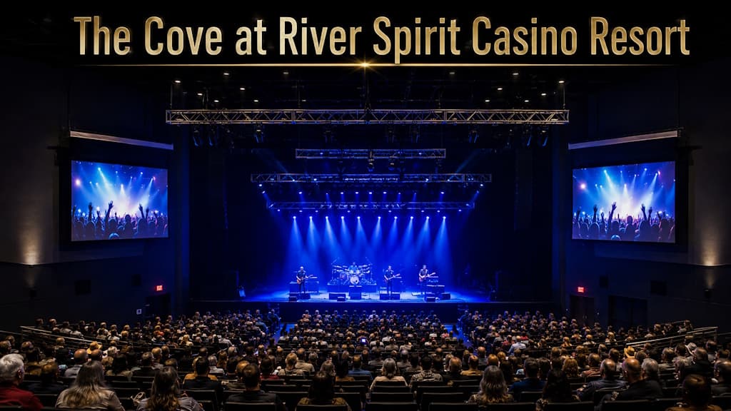 The Cove at River Spirit Casino Resort, a live music and concert venue in Tulsa, Oklahoma, with upcoming shows and tickets