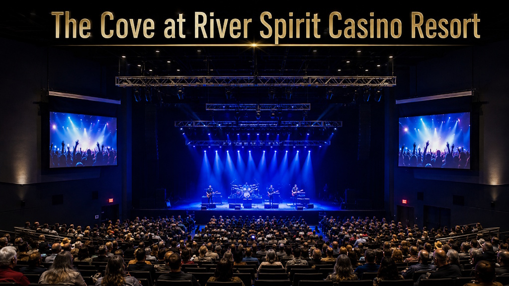 The Cove at River Spirit Casino Resort, a live music and concert venue in Tulsa, Oklahoma, with upcoming shows and tickets